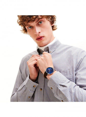 Men's Leather Analog Wrist Watch 2010976