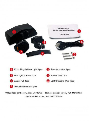 Rechargeable LED Bicycle Rear Light 15 x 15 x 15cm