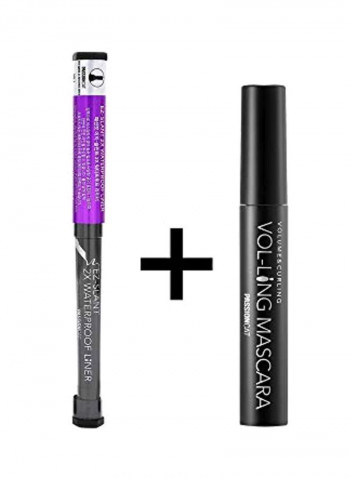 2X WaterProof Liner With Vol-Long Mascara Black