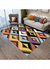 Simple Geometry Pattern Anti-Skidding Carpet Multicolour 120x160cm