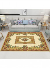 Printed Living Room Floor Carpet Beige/Green/Red 120x160cm