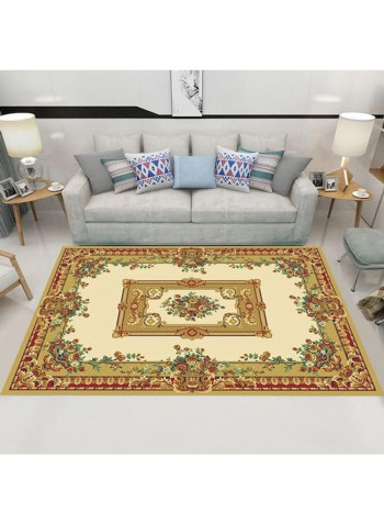 Printed Living Room Floor Carpet Beige/Green/Red 120x160cm