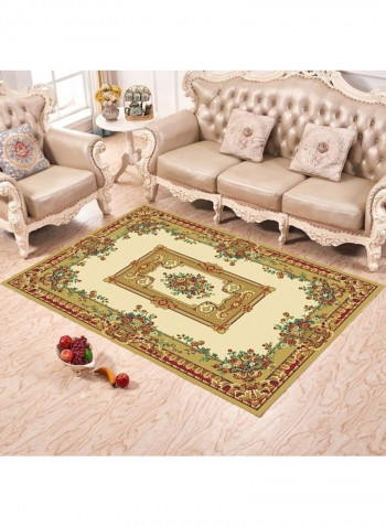 Printed Living Room Floor Carpet Beige/Green/Red 120x160cm