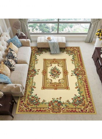 Printed Living Room Floor Carpet Beige/Green/Red 120x160cm
