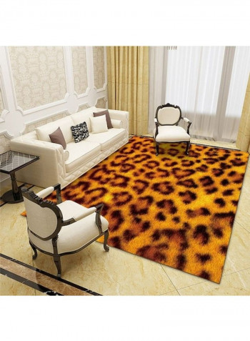 Animal Print Non-Slip Carpet Yellow/Black 120x160cm