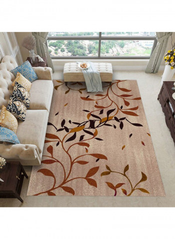 Leaves Pattern Mat Brown 120x160cm