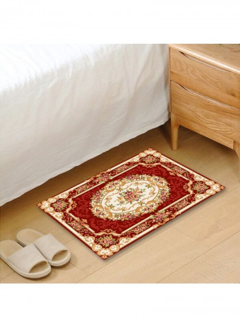 1-Piece European Style Anti-Skidding Rectangle Mat Red/Beige 120 x 160cm