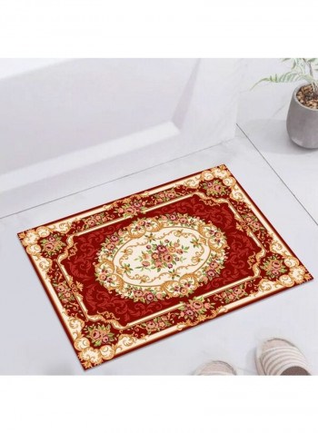 1-Piece European Style Anti-Skidding Rectangle Mat Red/Beige 120 x 160cm