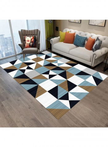 Durable Simple Geometry Pattern Living Room Rug Multicolour 120x160cm