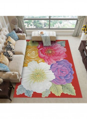 Modern Simple Floral Non-Slip Living Room Carpet Multicolour 120 x 160cm