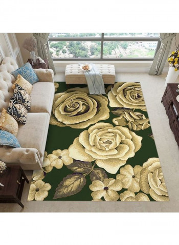 3D Printed Decorative Rug Green/Beige 120x160cm
