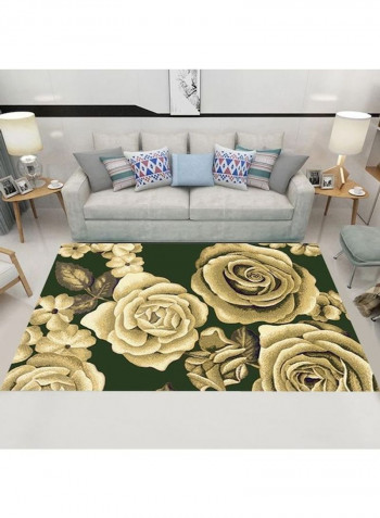 3D Printed Decorative Rug Green/Beige 120x160cm