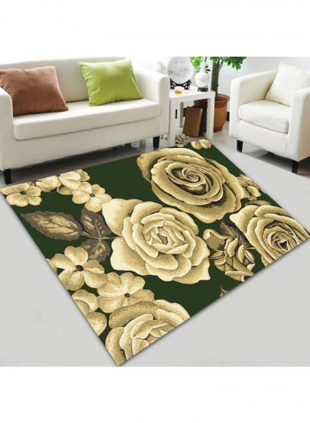 3D Printed Decorative Rug Green/Beige 120x160cm