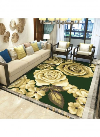 3D Printed Decorative Rug Green/Beige 120x160cm