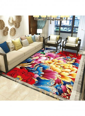 Floral Printed Carpet Multicolour 120x160cm