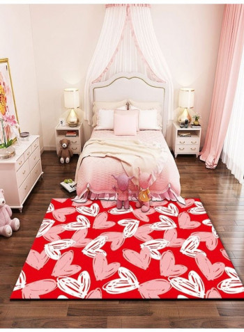 1-Piece Soft Simple Heart Printed Mat Red/White/Pink 120x160cm