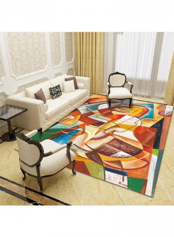 3D Printed Geometry Patterned Non-Slip Floor Carpet Multicolour 120x160cm