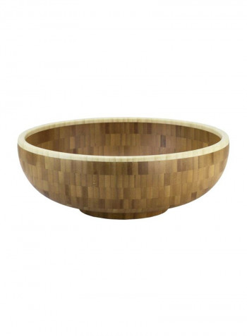 Bamboo Serving Bowl Brown/Beige 12x12x4.5inch