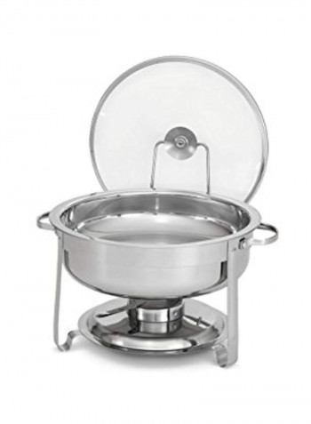 Stainless Steel Buffet Chafer With Glass Lid And Stand Silver 4Quart