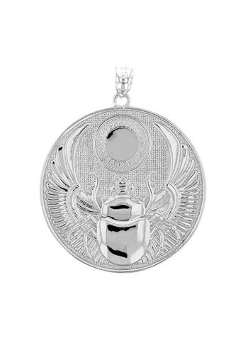 925 Sterling Silver Ancient Egyptian Winged Scarab Pendant Necklace