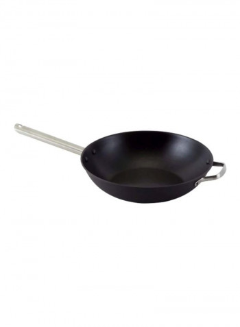 Cast Iron Chinese Wok Black 13x3.2x22inch