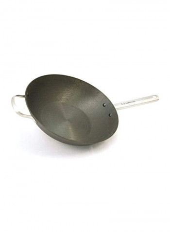 Cast Iron Chinese Wok Black 13x3.2x22inch