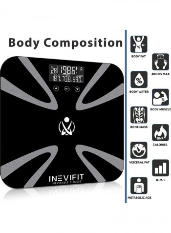 Digital Bathroom Scale Black/White 12x12x0.9inch