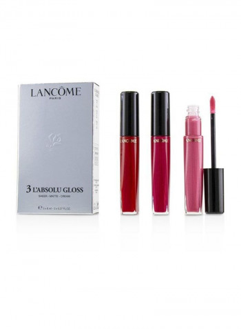 Pack Of 3 L'absolu Lip Gloss 317 Sheer/378 Matte/132Cream