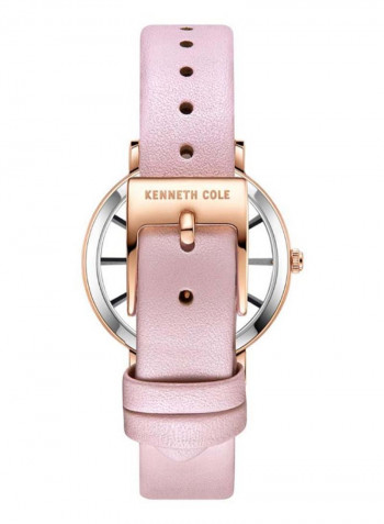 Women's Transparency Water Resistance Leather Analog Watch KC51128003