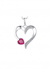 925 Sterling Silver Cubic Zirconia Studded Pendant Necklace