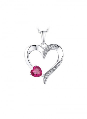 925 Sterling Silver Cubic Zirconia Studded Pendant Necklace