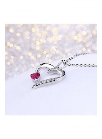 925 Sterling Silver Cubic Zirconia Studded Pendant Necklace