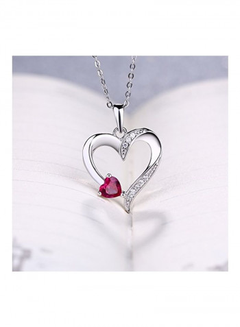 925 Sterling Silver Cubic Zirconia Studded Pendant Necklace