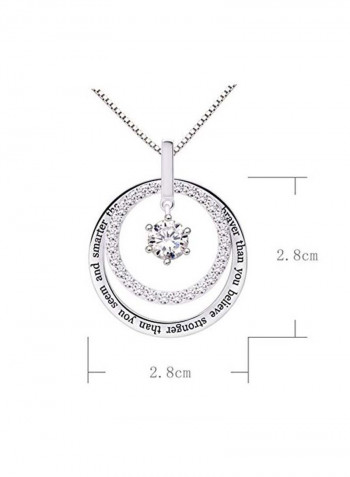925 Sterling Silver Cubic Zirconia Studded Pendant Necklace