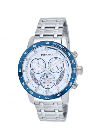 Men's Men's Watch Chronograph Display Silver Dial Silver Stainless Steel Bracelet - T9104-Sbssl