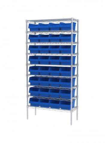Polypropylene Shelf Bin Blue 12x 8x 6inch