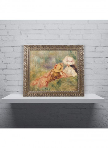 Young Girls Gold Ornate Frame Acrylic Wall Art Multicolour 11 x 14inch