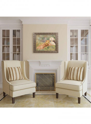 Young Girls Gold Ornate Frame Acrylic Wall Art Multicolour 11 x 14inch