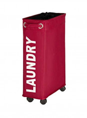 4-Wheels Laundry Basket Red/White 60x40x18.5centimeter