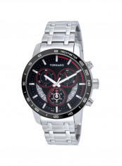 Men's Men's Watch Chronograph Display Black Dial Silver Stainless Steel Bracelet - T9104-Sbsb