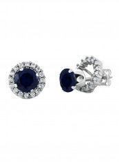 Sterling Silver Blue Sapphire Stud Halo Earrings 2.00 cttw Gemstone Birthstone Round Cut 6MM reviews Sterling Silver Blue Sapphire Stud Halo Earrings 2.00 cttw Gemstone Birthstone Round Cut 6MM