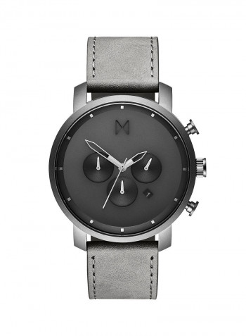 Men's Leather Chronograph Wrist Watch CBX-MONOCHROME With Interchangeable Black Mesh Strap
