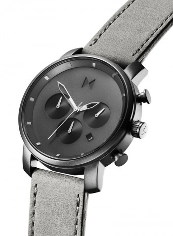 Men's Leather Chronograph Wrist Watch CBX-MONOCHROME With Interchangeable Black Mesh Strap