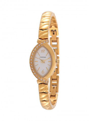 Women's Water Resistant Yellow Gold Plated Analog Watch 330QWJAMJ