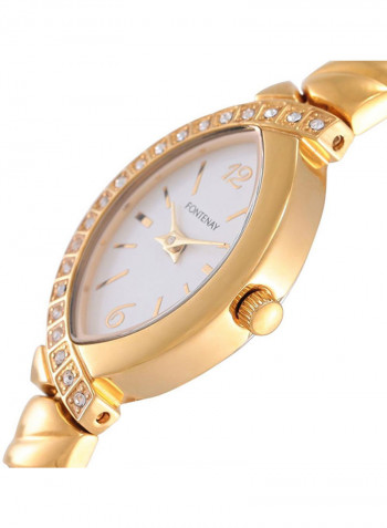 Women's Water Resistant Yellow Gold Plated Analog Watch 330QWJAMJ