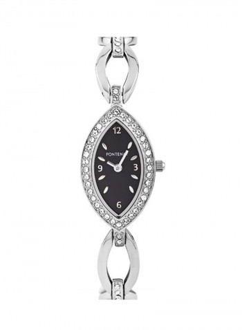 Women's Casual Silver Stainless Steel Analog Oval Watch 343QWANMA