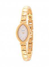 Women's Water Resistant Yellow Gold Plated Analog Watch 328QMJAMJ