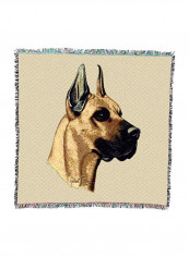 Great Dane Woven Throw Blanket Beige/Brown/Black 54x54inch