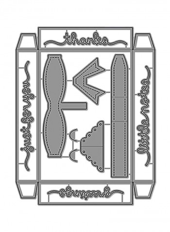 11-Piece Die Cut Craft Gift Box Kit Grey/White