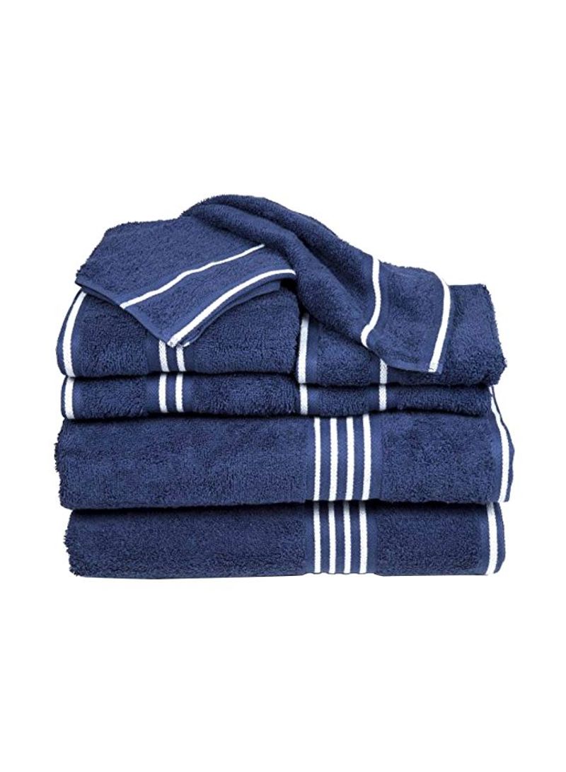 8-Piece Rio Towel Set Navy/White